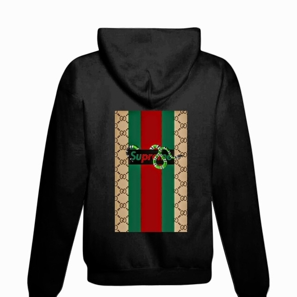 Supreme Other - Supreme Black Sweater with Red and Green Accents